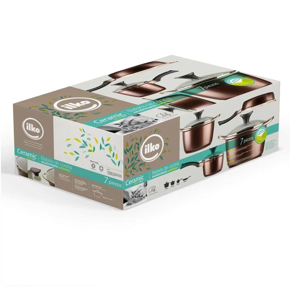Bateria De Cocina Ceramica Blanca Profesional 7 Piezas image number 1.0