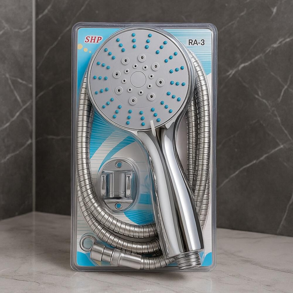 Kit De Ducha Teléfono Manguera Soporte Cromado Acero Inox image number 4.0