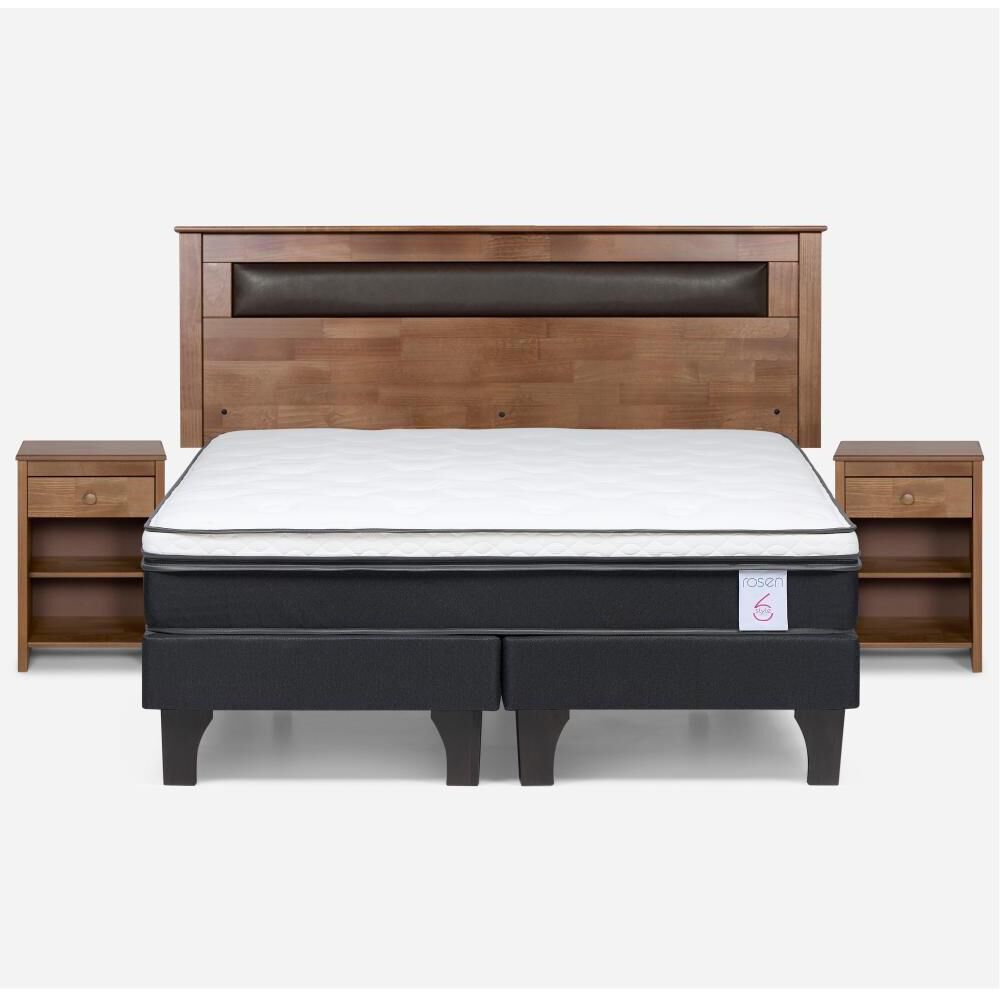 Cama Europea Rosen New Style 6 / King / Base Dividida + Set De Maderas image number 0.0
