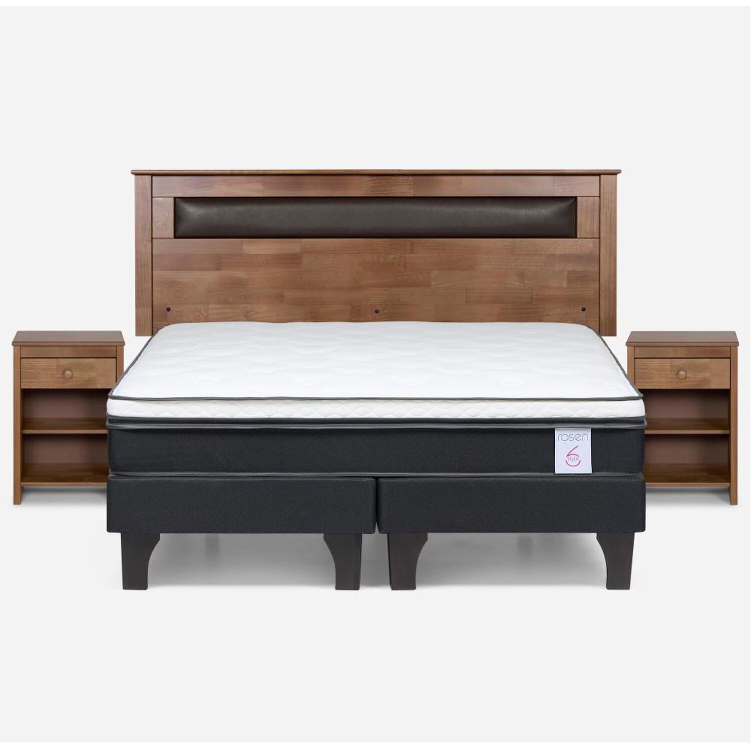 Cama Europea Rosen New Style 6 / King / Base Dividida + Set De Maderas image number 0.0