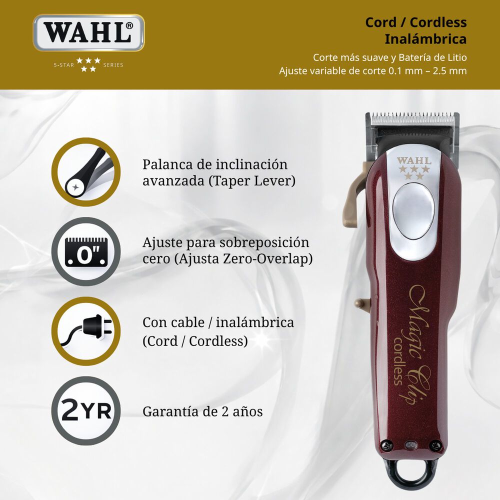 Maquina Cortadora De Pelo Profesional Wahl Magic Clip Inal&aacute;mbrica image number 1.0