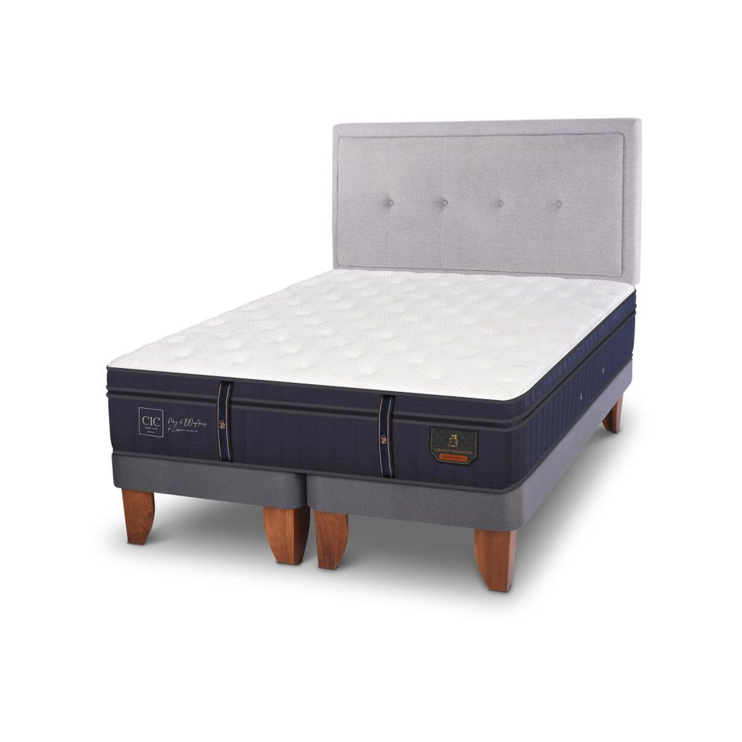 Cama Europea Cic Grand Premium / 2 Plazas / Base Dividida + Respaldo image number 3.0