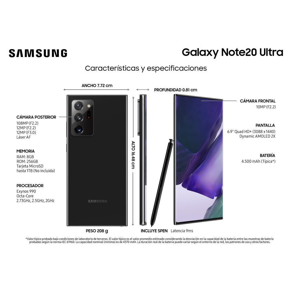 Smartphone Samsung Galaxy Note 20 Ultra Mystic Black / 256 Gb / Liberado image number 7.0