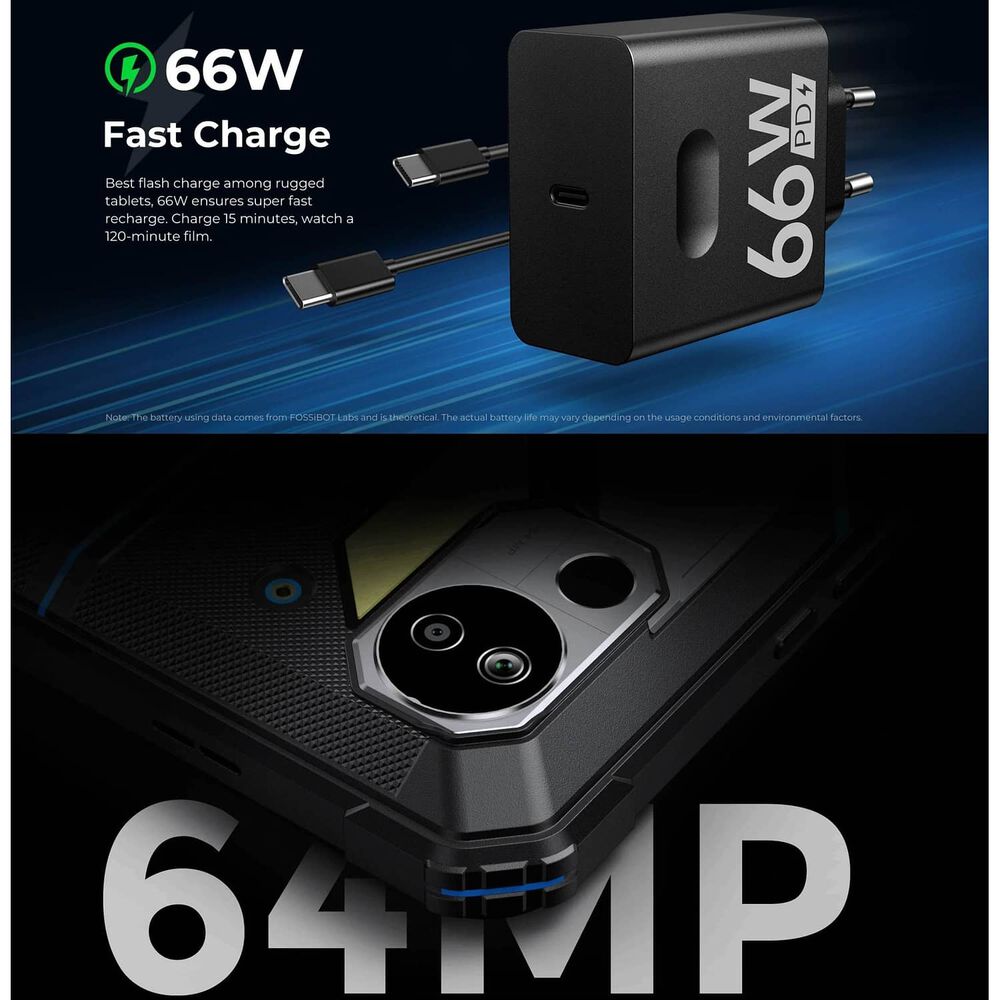 Fossibot Dt2 - Tablet Rugerizada 10,4'' 2k, C&aacute;mara 64 Mp, Bater&iacute;a 22.000 Mah image number 3.0