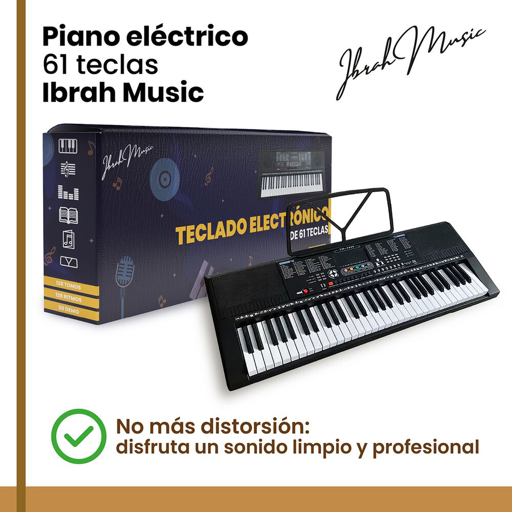 Piano El&eacute;ctrico Yongmei 61 Teclas Teclado Musical Usb image number 9.0
