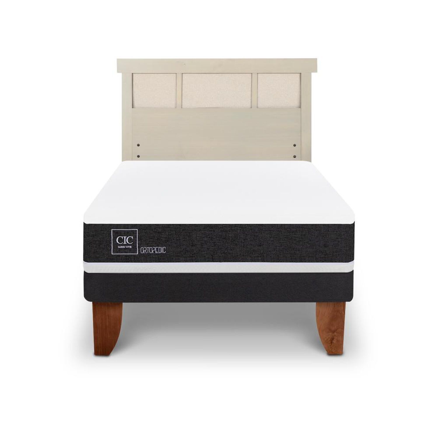 Cama Europea Cic Ortopedic / 1.5 Plazas / Base Normal + Respaldo image number 0.0