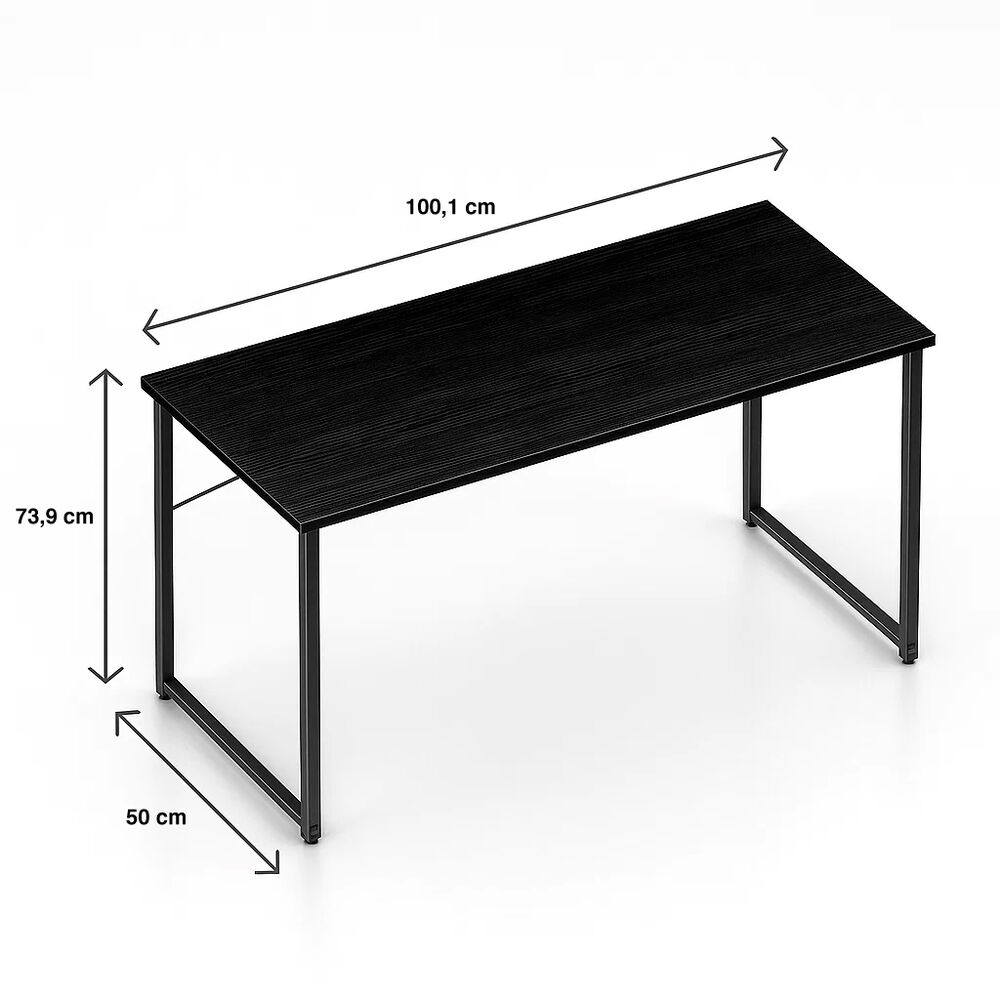 Escritorio Home Office Resistente Madera Negra 100cm image number 3.0