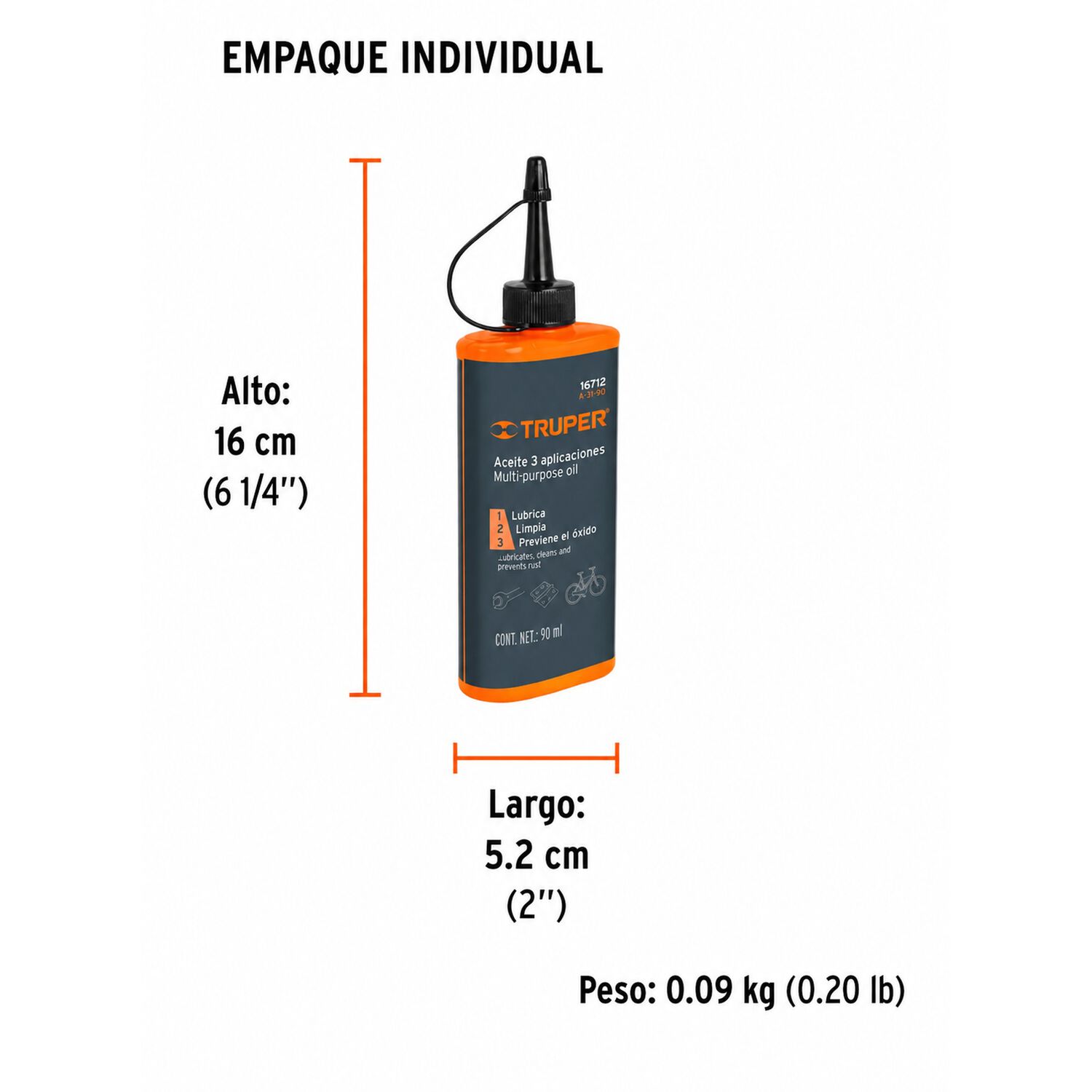 Aceite Sint&eacute;tico Multiuso 90 Ml Truper A-31-90 image number 2.0