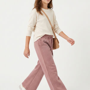 Pantal&oacute;n Buzo Ni&ntilde;a Wide Leg Brillos Algod&oacute;n Moda Urbana