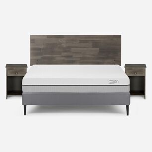 Cama Europea Rosen Pratta / 2 Plazas / Base Normal + Set De Maderas Tabor Grafito