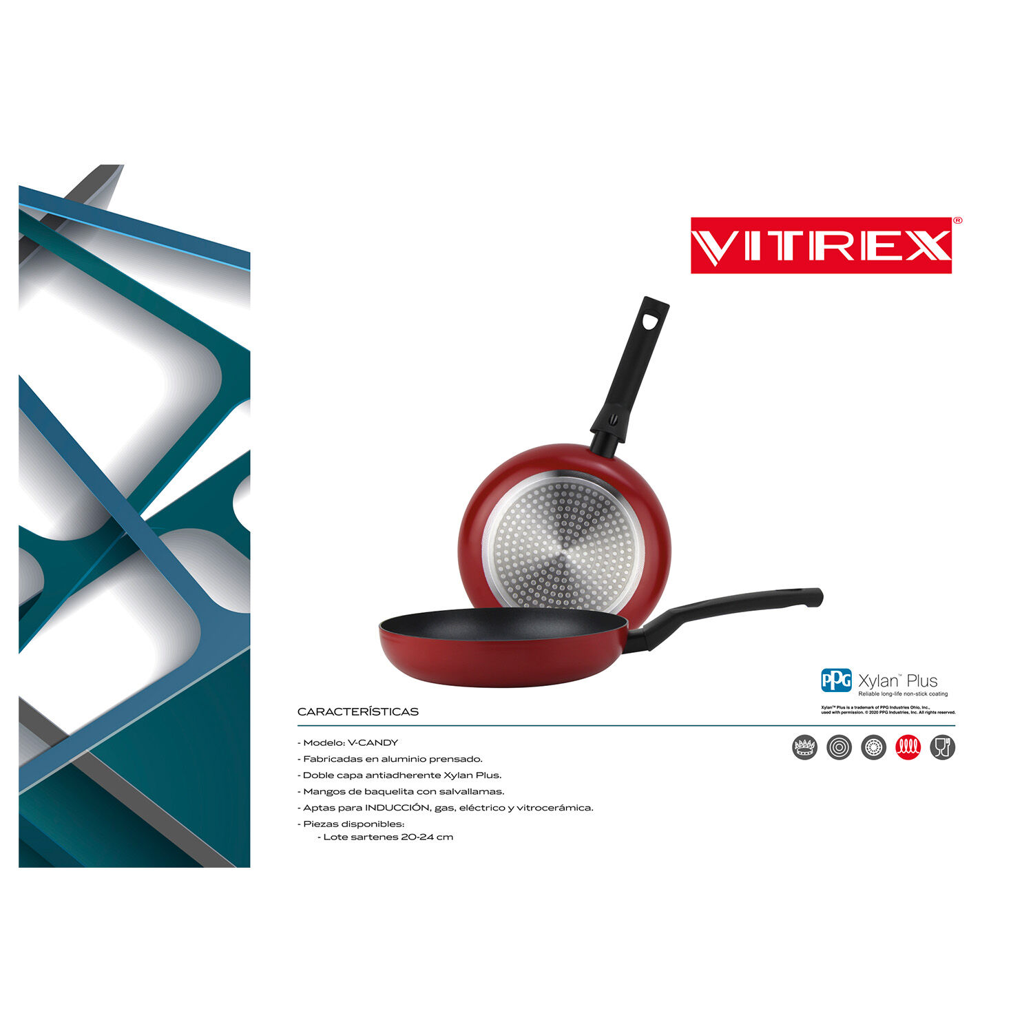 Set Sartenes De Aluminio Vitrex Candy 20-24cm image number 6.0