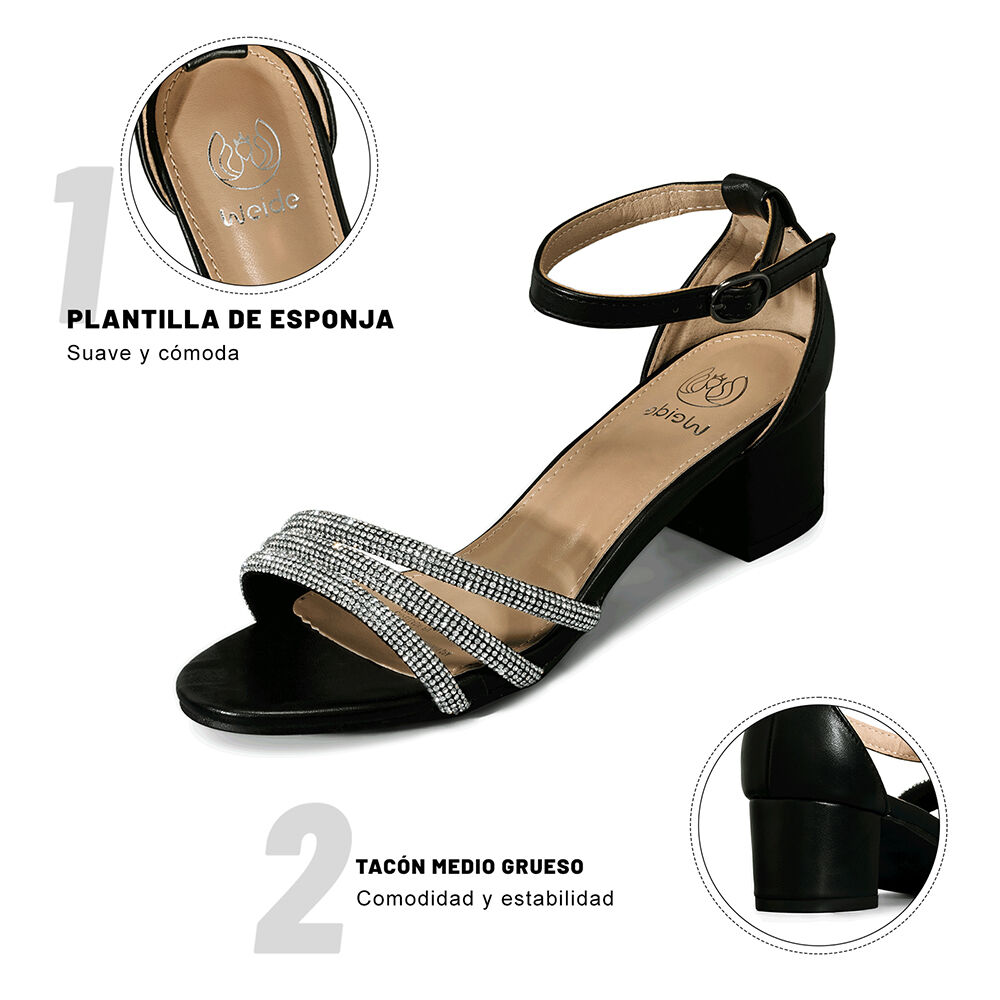 Sandalia Taco Grueso Elegante Moda Mujer Weide Gh175 image number 9.0