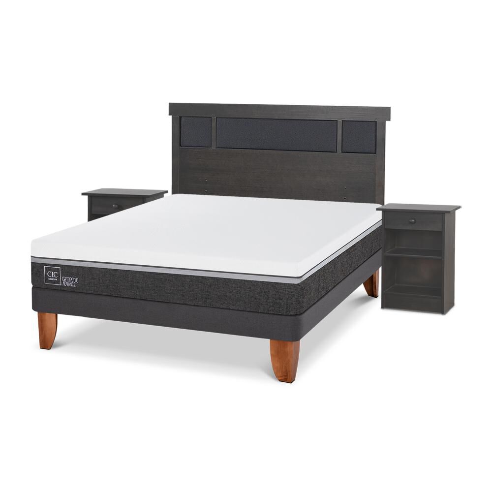 Cama Europea Cic Ortopedic Advance / 2 Plazas / Base Normal + Set De Maderas image number 1.0