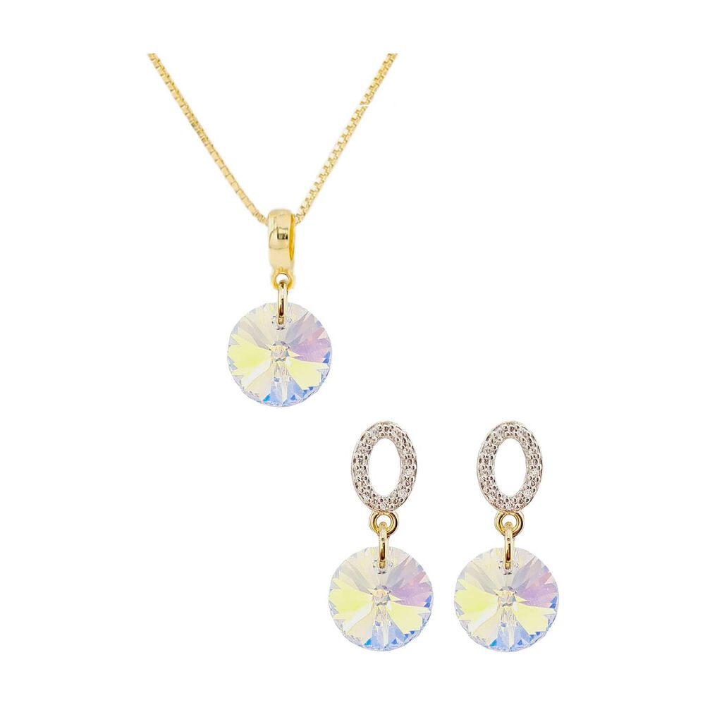 Conjunto Madrid Gold Cristales Genuinos Aurora Boreal. image number 0.0