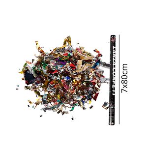 Lanza Confeti Multicolor Tubo 80cm 1 Pieza Cotillón Fiesta