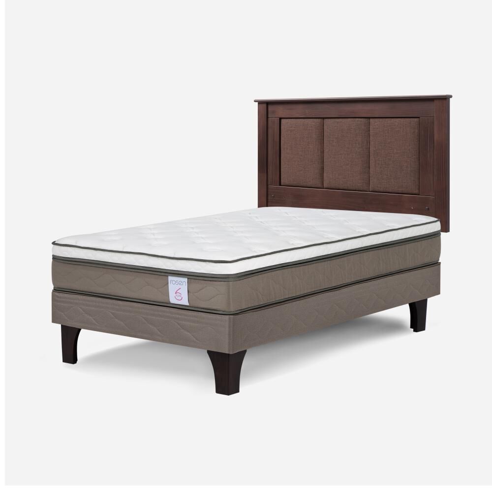 Cama Europea Rosen New Style 6 / 1.5 Plazas / Base Normal + Respaldo image number 2.0