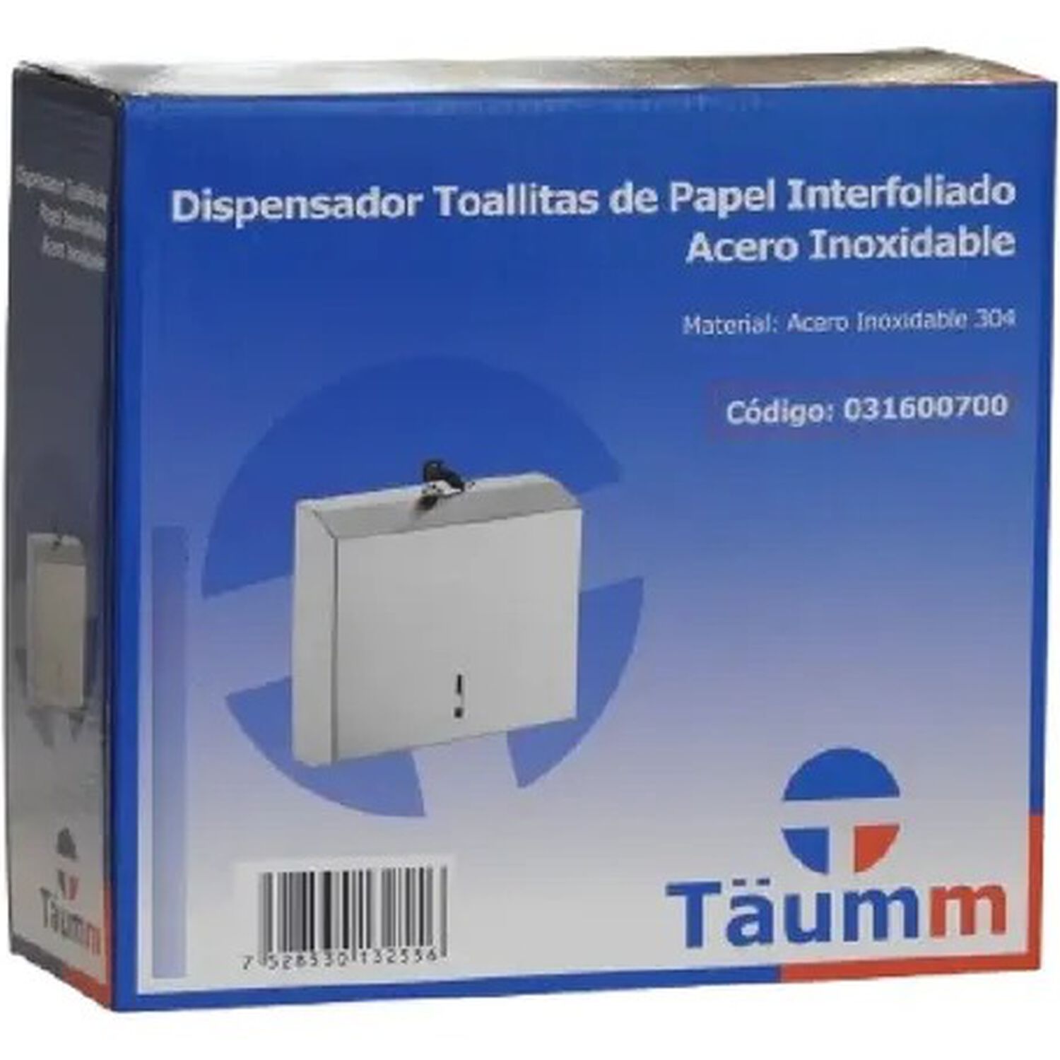 Dispensador De Toalla Interfoliadas De Acero Inoxidable Con Llaves Marca Taumm image number 6.0