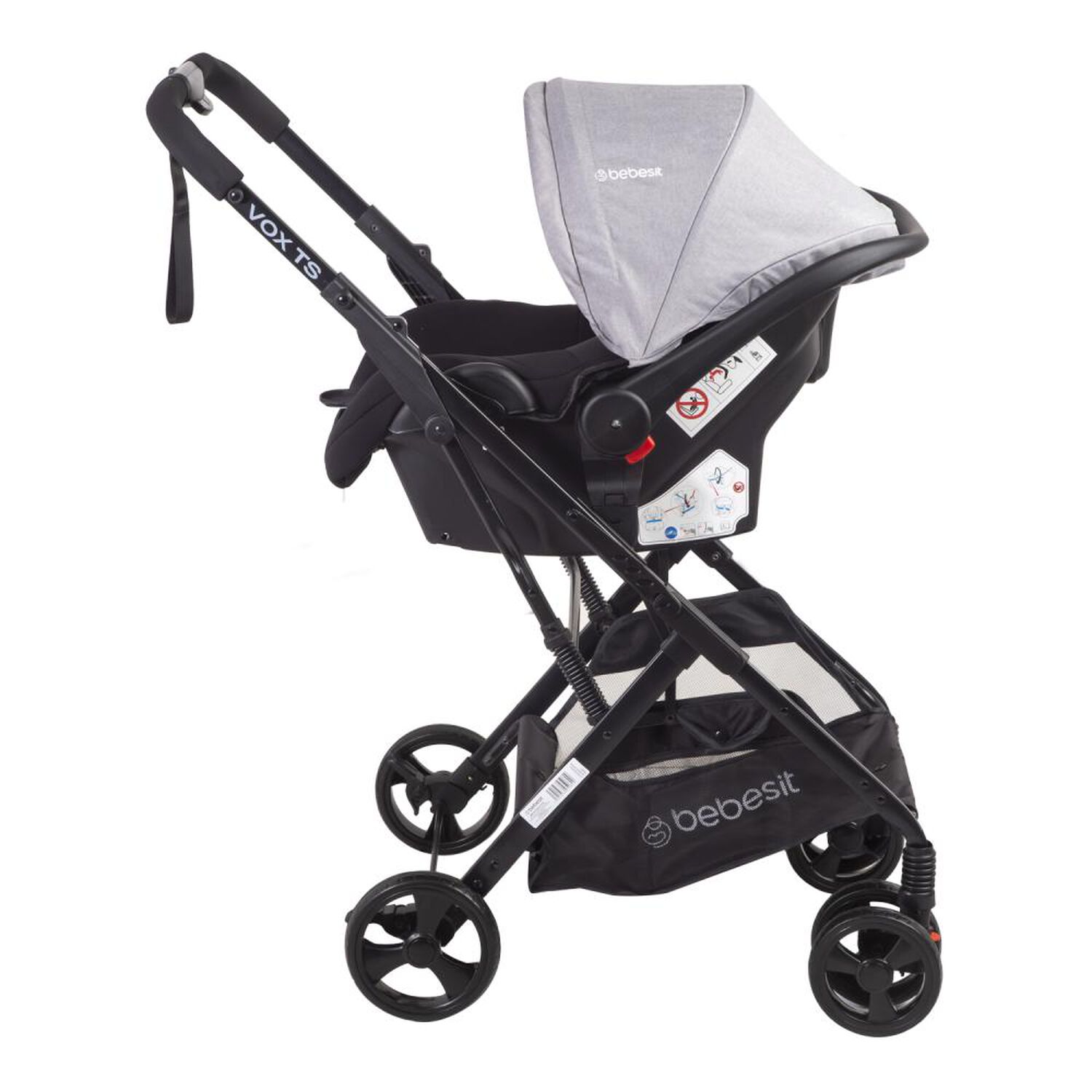 Coche Cuna Travel System Bebesit Vox Gris image number 4.0