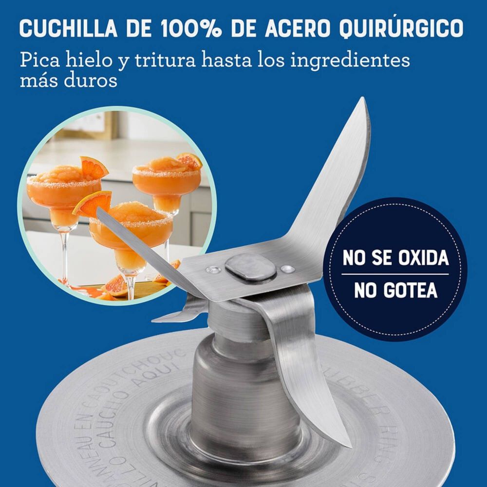 Licuadora Cl&aacute;sica Oster Cromo Con Perilla Ergon&oacute;mica De 3 Velocidades Blst4655 image number 4.0