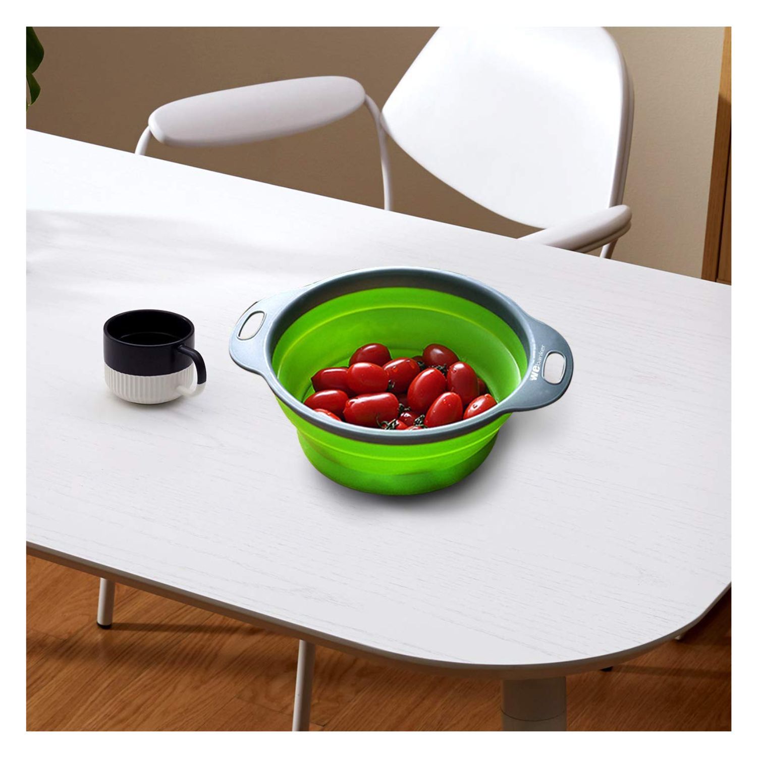 Colador Plegable Circular Verde 30cm Ideal Cocina Utensilio image number 3.0