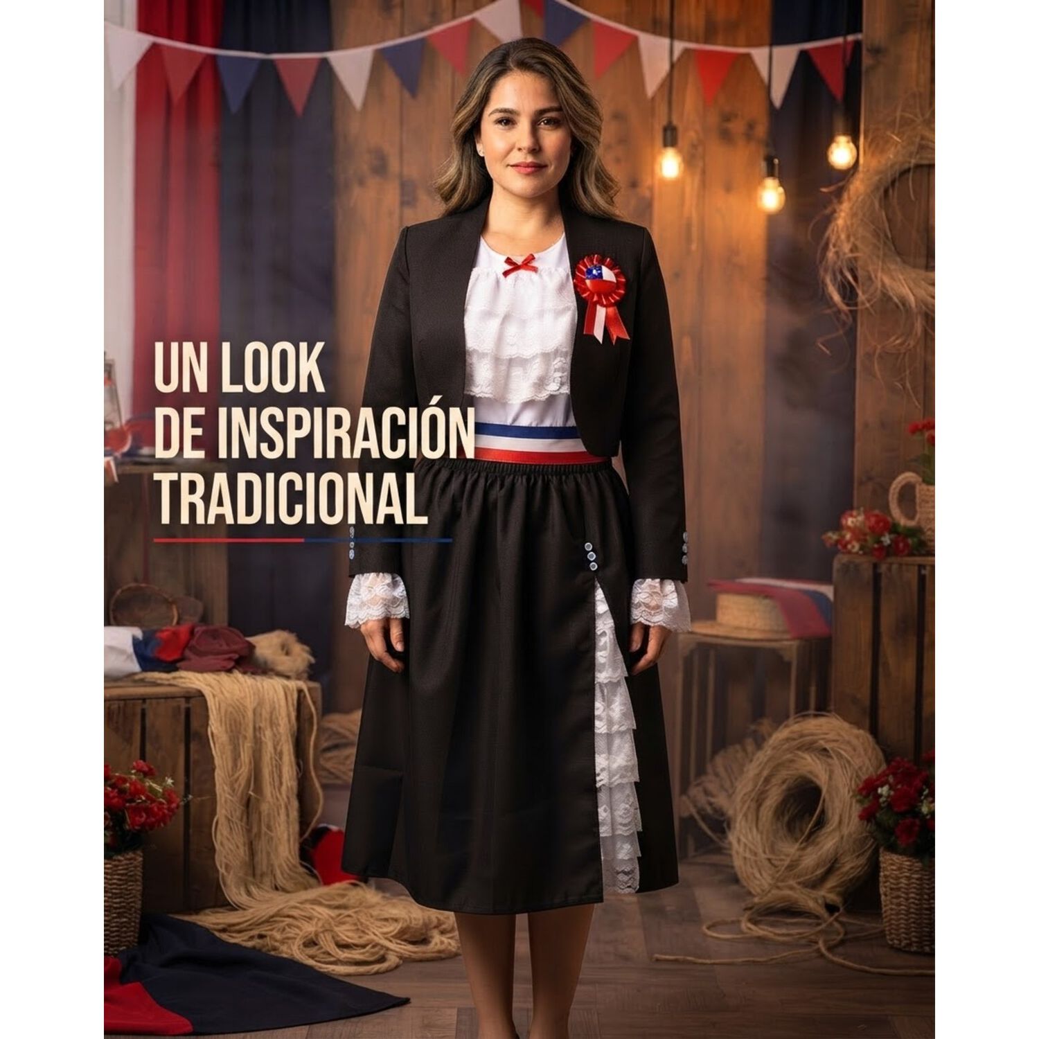 Traje Huasa Tradicional Para Ni&ntilde;as, Adultas image number 22.0