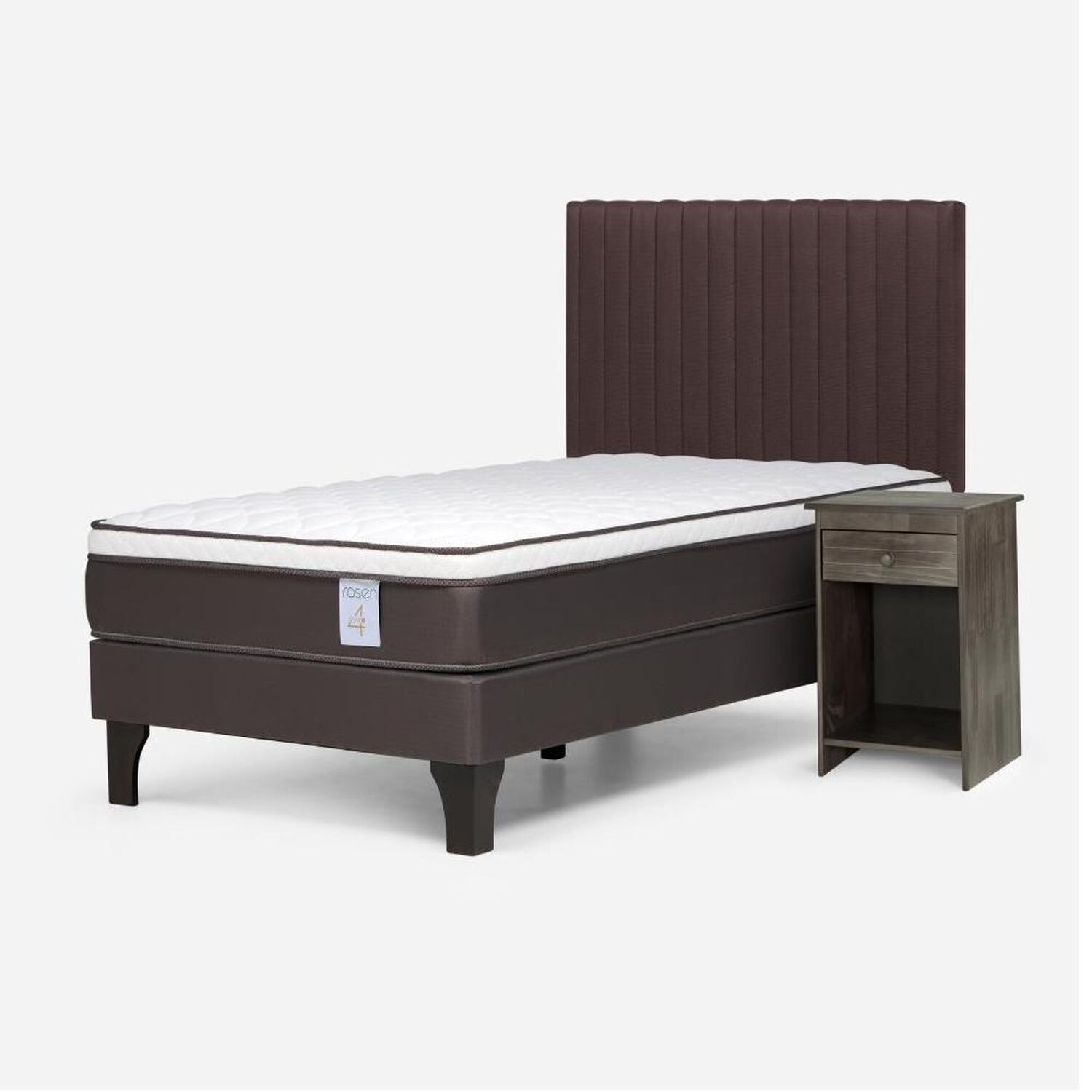 Cama Europea Rosen New Style 4 Plus / 1.5 Plazas / Base Normal + Set De Maderas image number 1.0