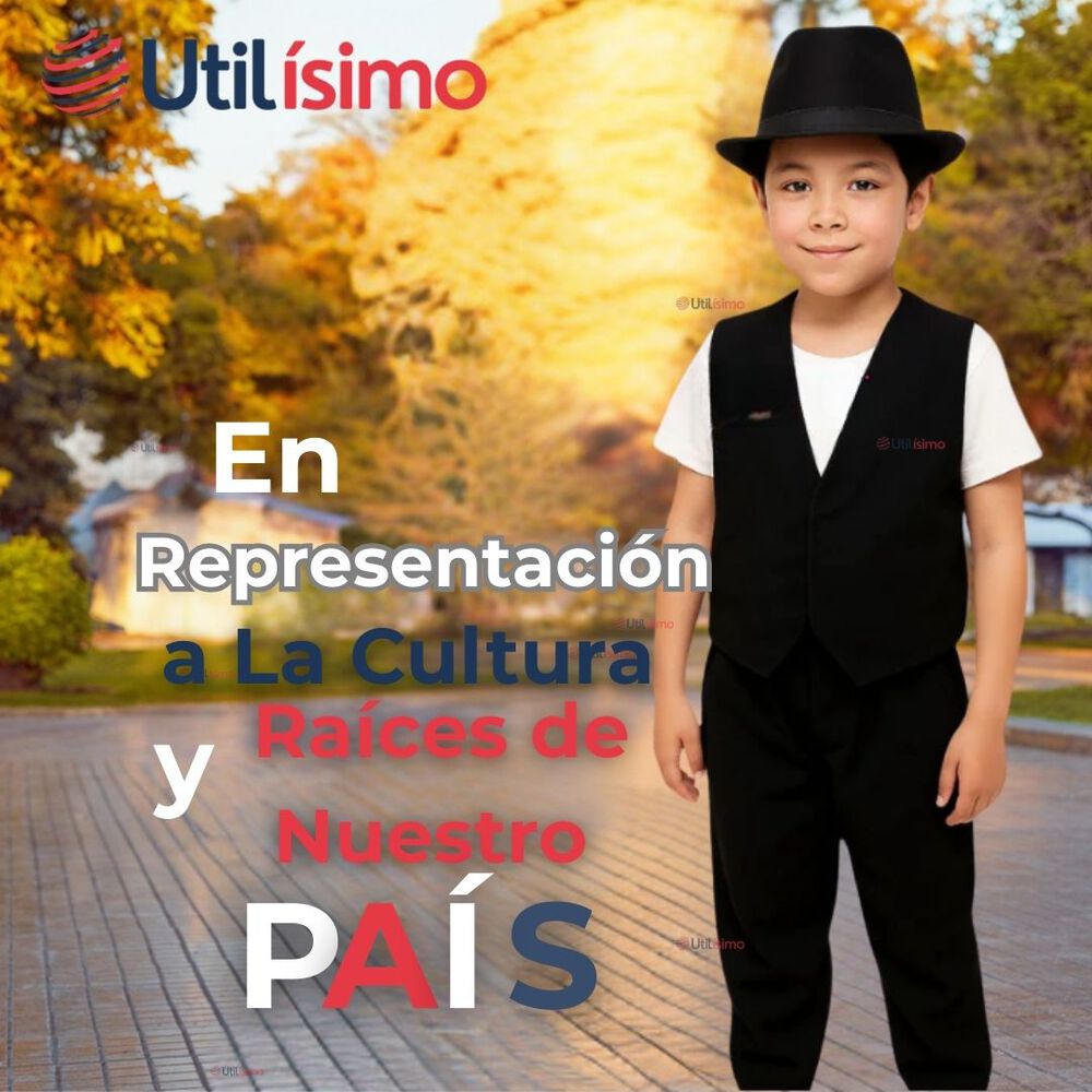 Chaleco Bolero Nortino Niño Fiestas Patrias Negro image number 5.0