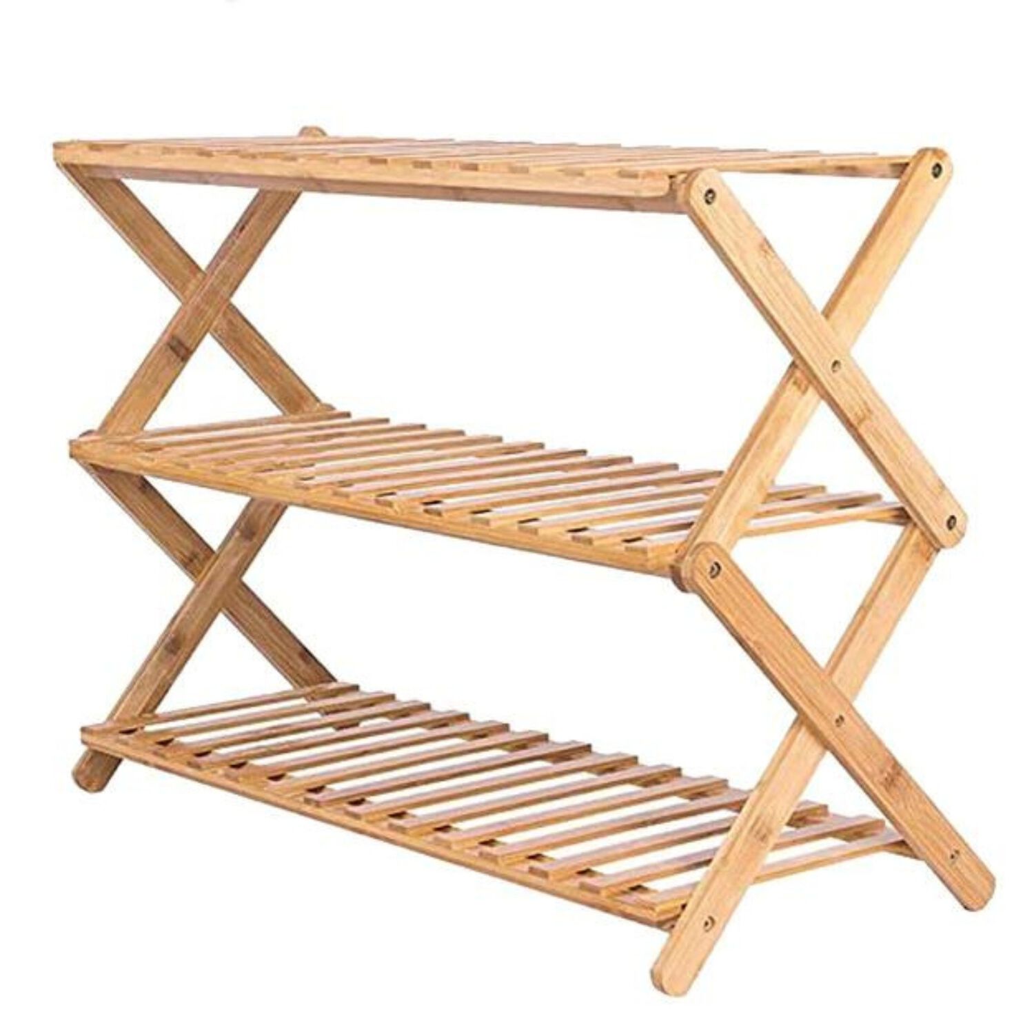 Zapatero Plegable De Madera Con 3 Niveles 100x25x46 Cm image number 0.0