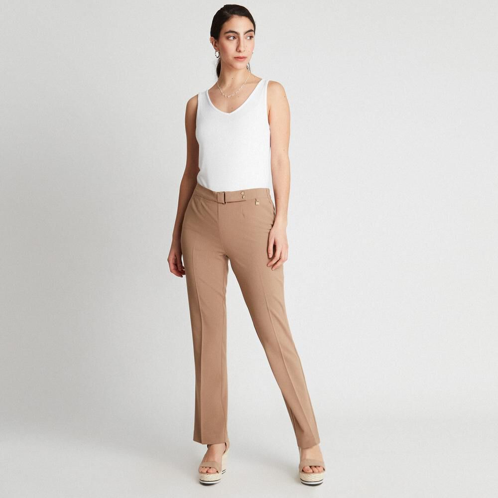 Pantalón Tiro Medio Straight Mujer Lorenzo Di Pontti image number 1.0