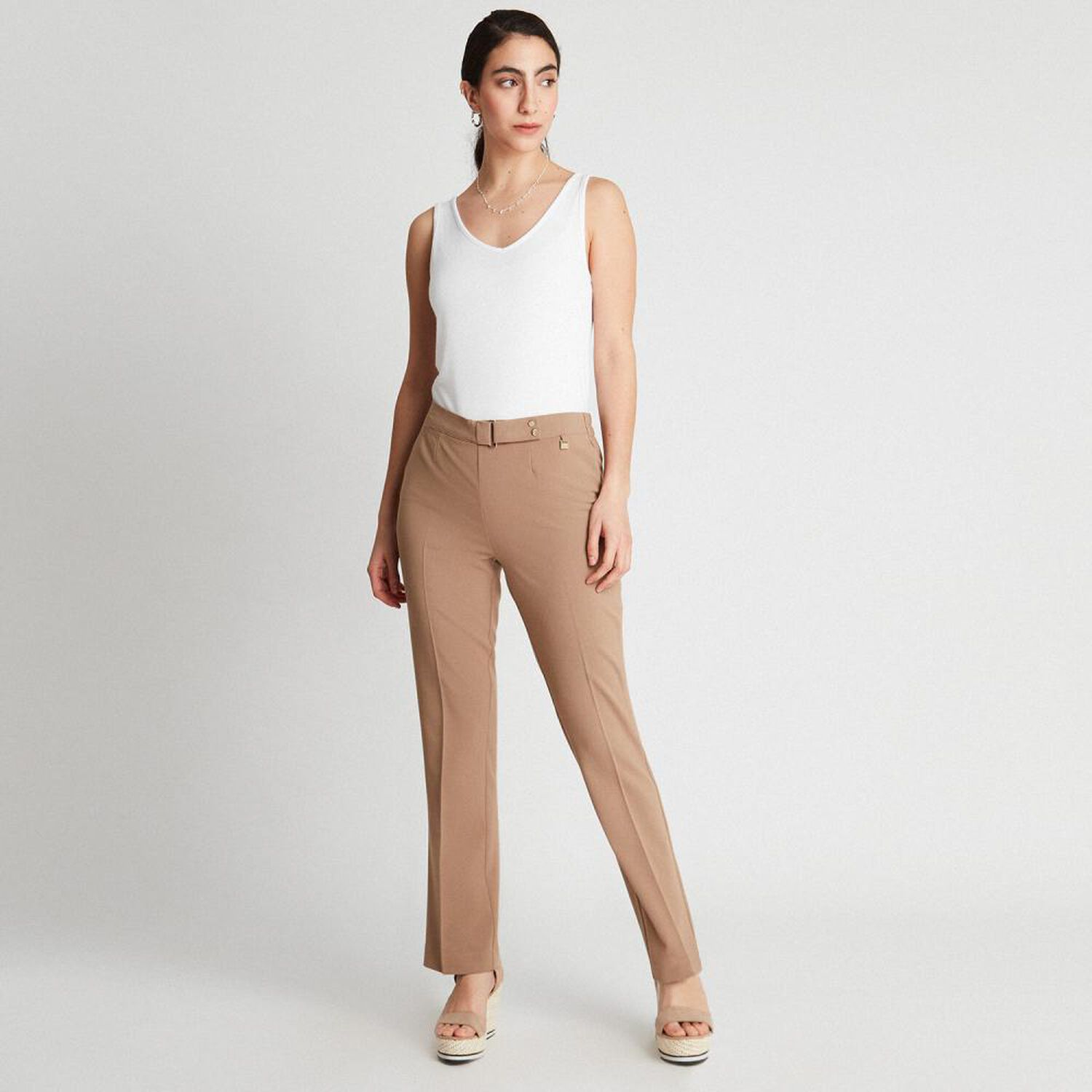 Pantal&oacute;n Tiro Medio Straight Mujer Lorenzo Di Pontti image number 1.0