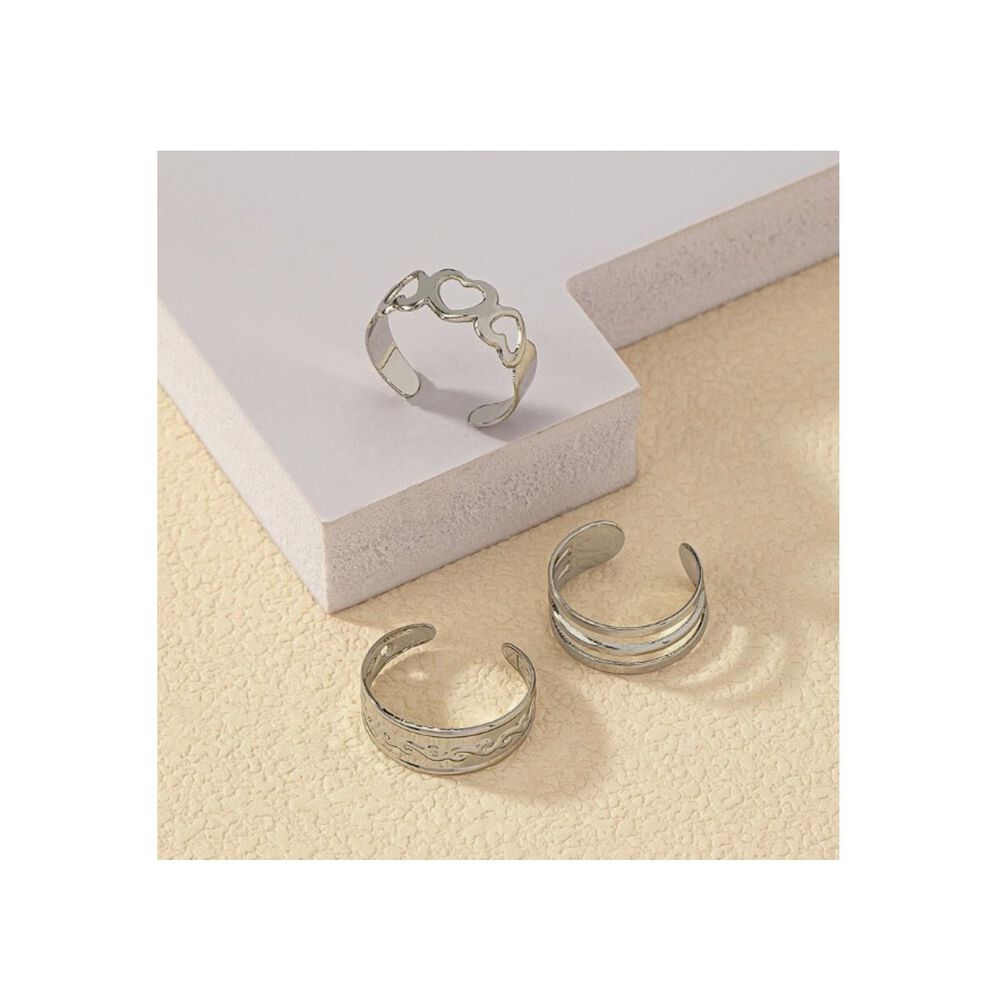 Set 3 Anillos Ajustables De Pies Dedos Dorados image number 3.0