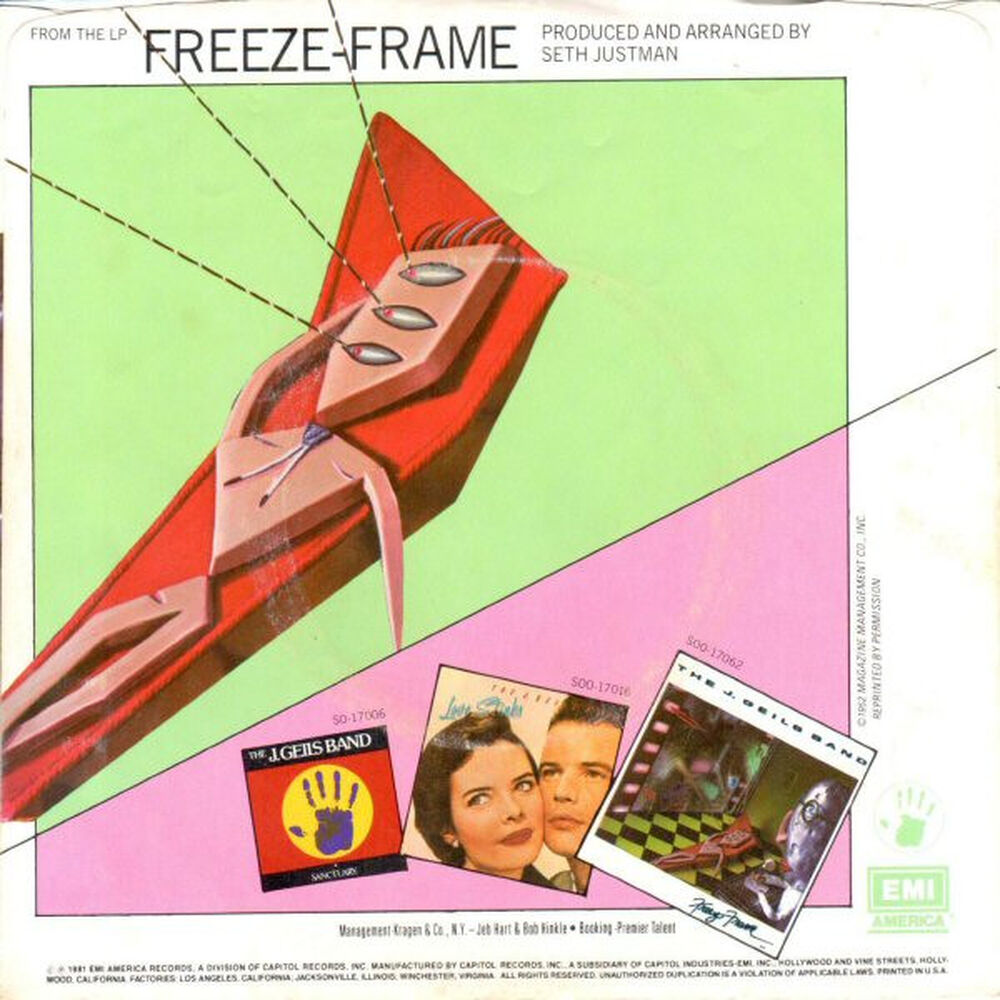 J. Geils Band - Freeze-frame/flamethrower | 7" Single Vinilo Usado image number 1.0
