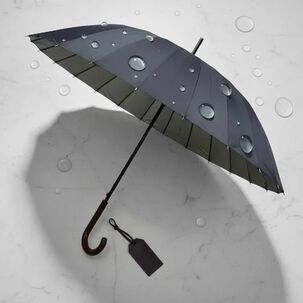 Paraguas Automatico Mango Curvo 24 Varillas Resistestente