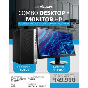 Hp Prodesk 600 G4, Intel Core I5-8500t, 8gb/1tb Hdd + Monitor + Teclado + Mouse + Adaptador Wifi