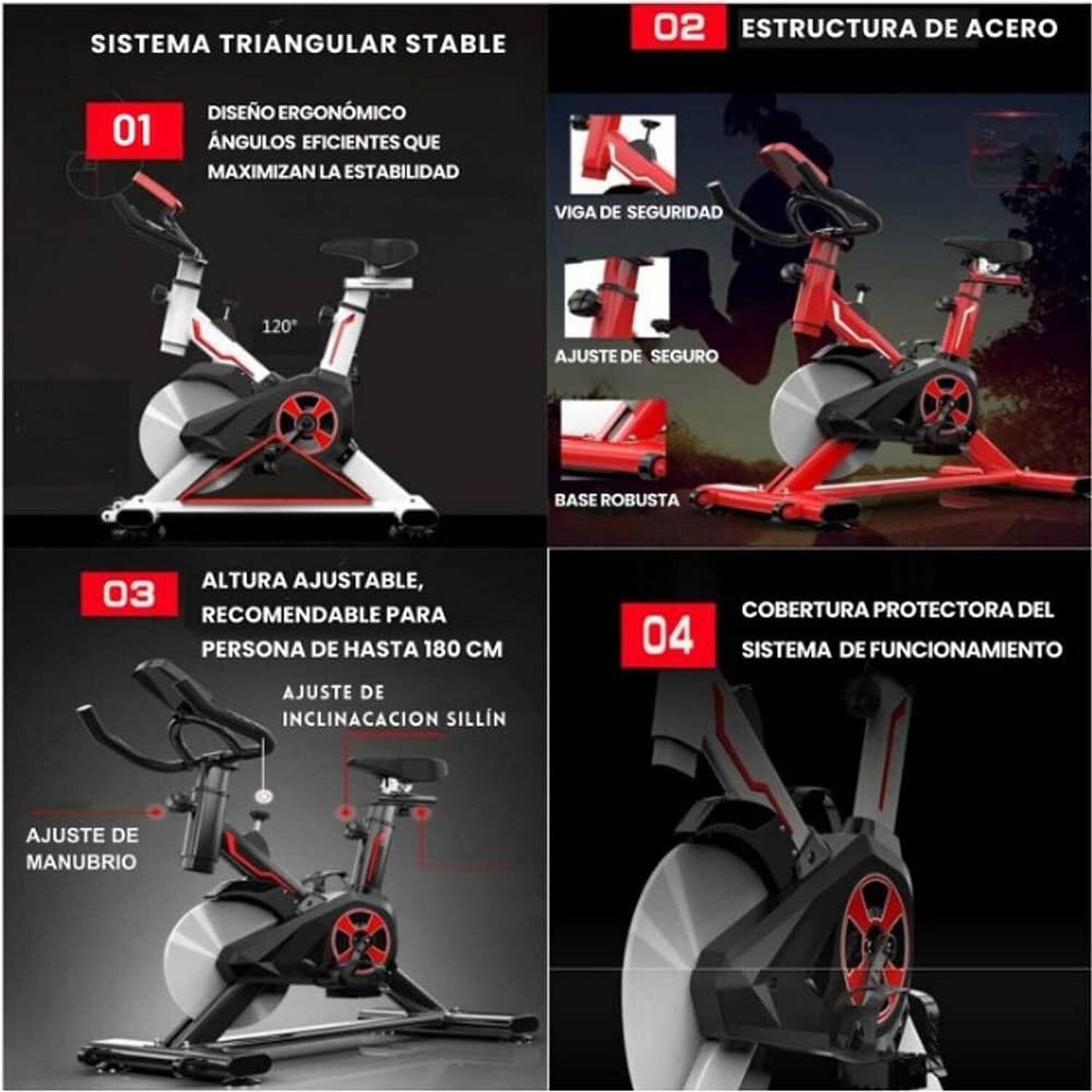 Bicicleta Spinning Est&aacute;tica Con Monitor Yepsport image number 5.0