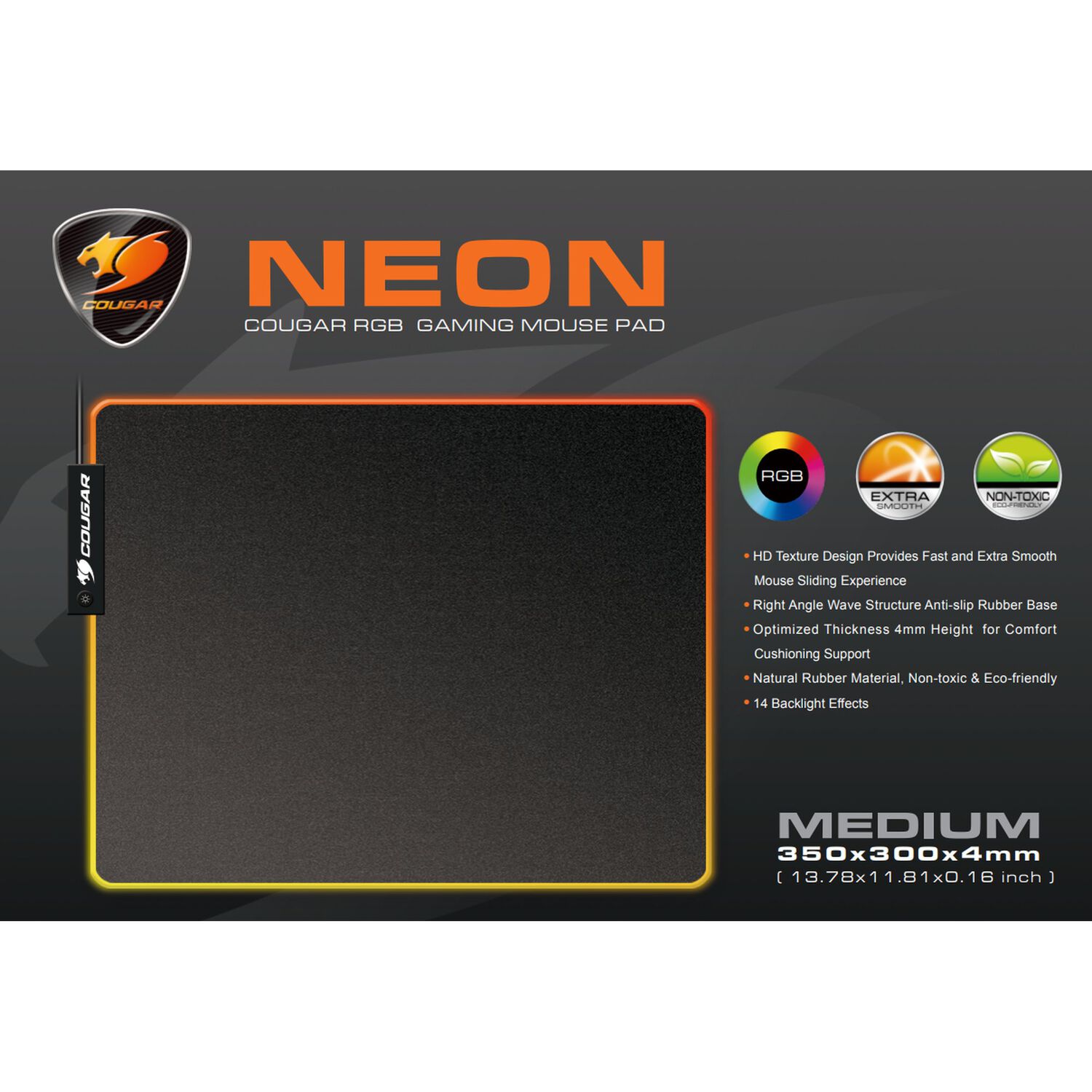 Mouse Pad Cougar Neon Gaming Series Full Rgb Usb image number 8.0