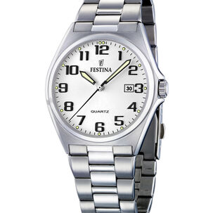 Reloj F16374/9 Festina Blanco Hombre Acero Clásico