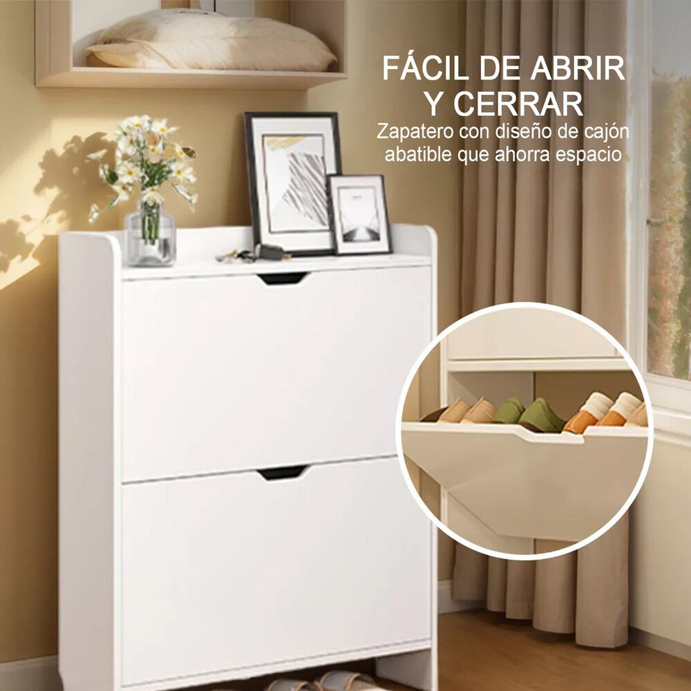 Zapatero Blanco Organizador Cajonera 2 Niveles Espacio Reducido image number 3.0