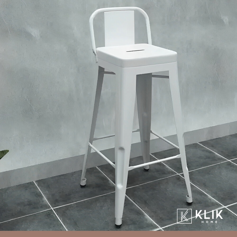 Taburete Tolix Acero Con Respaldo - Blanco image number 1.0