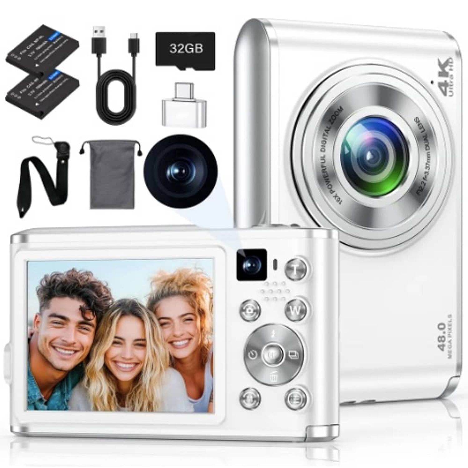 C&aacute;mara Digital 4k Frontal Y Trasera 2.8 Inch Para Estudiante image number 0.0