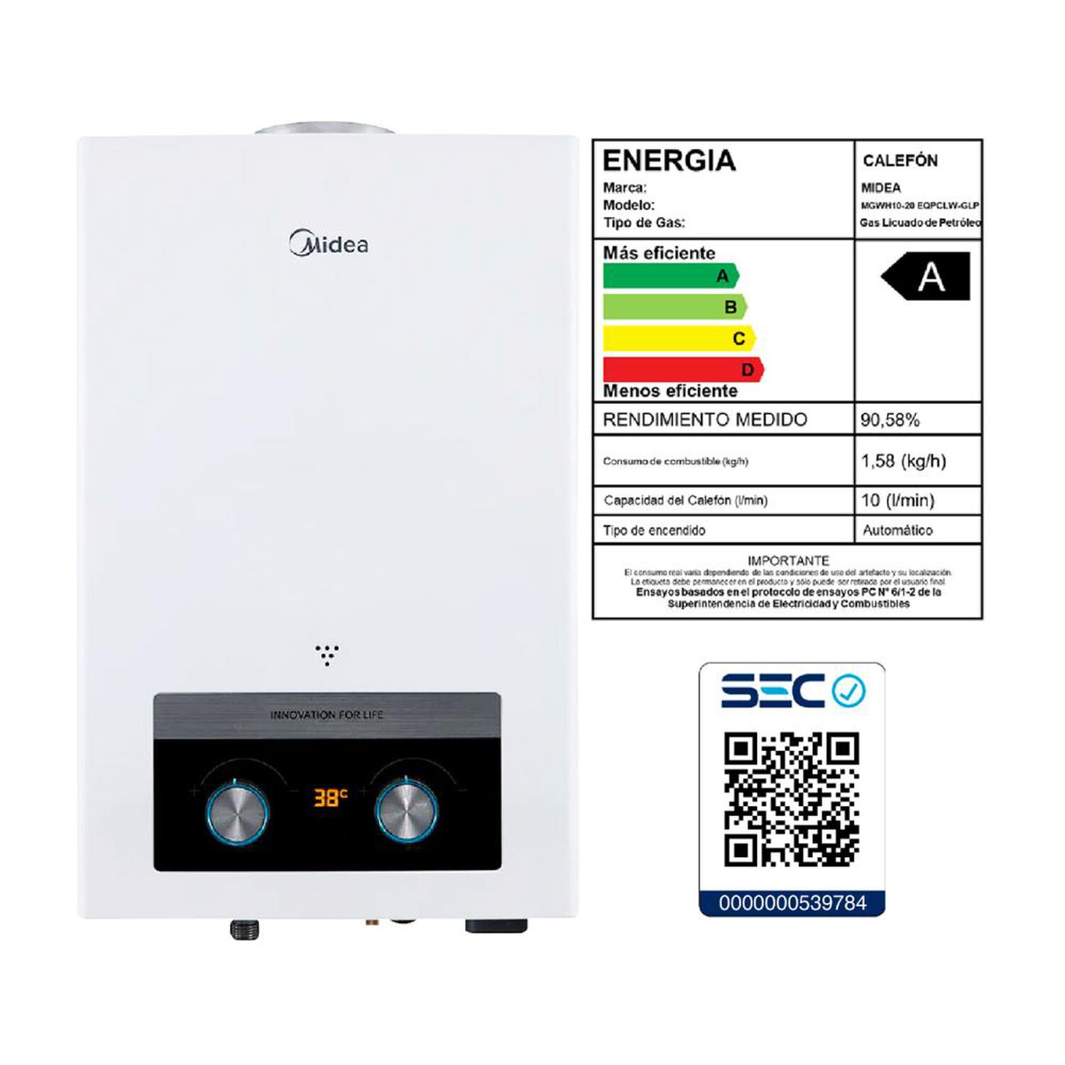 Calefont Midea MGWH10-20EQPCLW-GN / 10 Litros / Natural image number 8.0