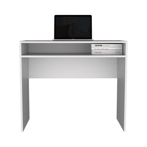 Combo Oficina New York 1 Escritorio Blanco + Silla Color Ergon&oacute;mica Con Altura Ajustable