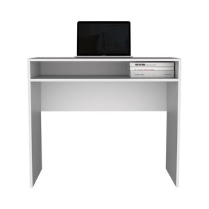 Combo Oficina New York 1 Escritorio Blanco + Silla Color Ergon&oacute;mica Con Altura Ajustable