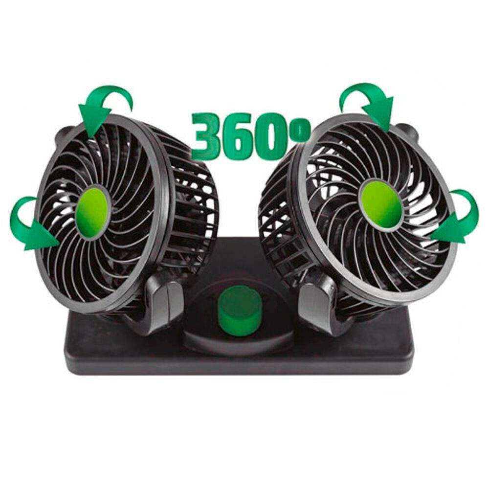 Ventilador Doble Para Coche Ajustables 360 Grados Usb image number 1.0