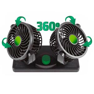 Ventilador Doble Para Coche Ajustables 360 Grados Usb