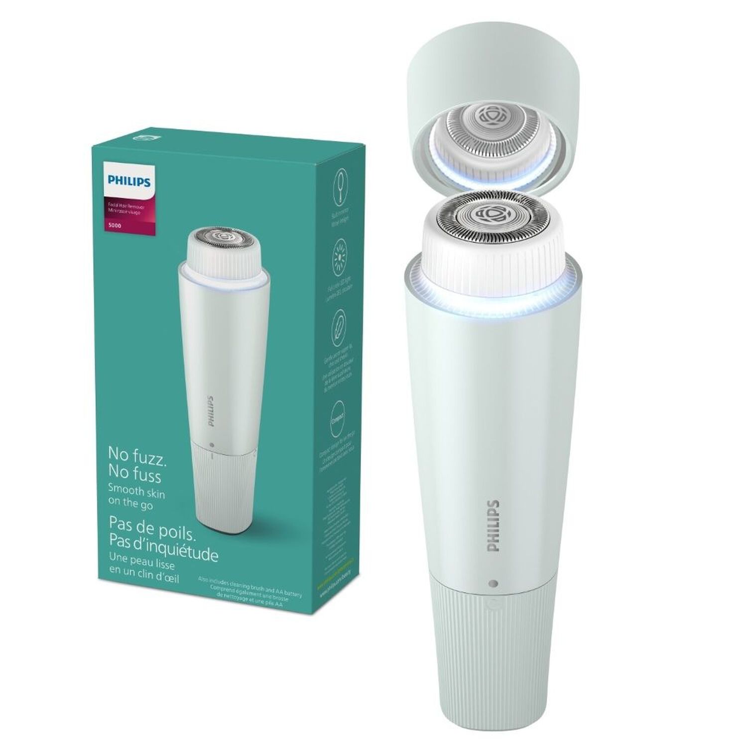 Depiladora Facial Philips Serie 5000 Brr474/00 Color Verde image number 0.0