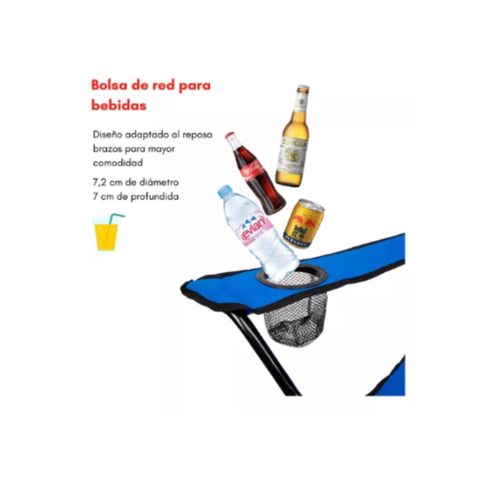 Silla Plegable De Playa Camping Pesca Picnic Con Porta Vaso image number 18.0