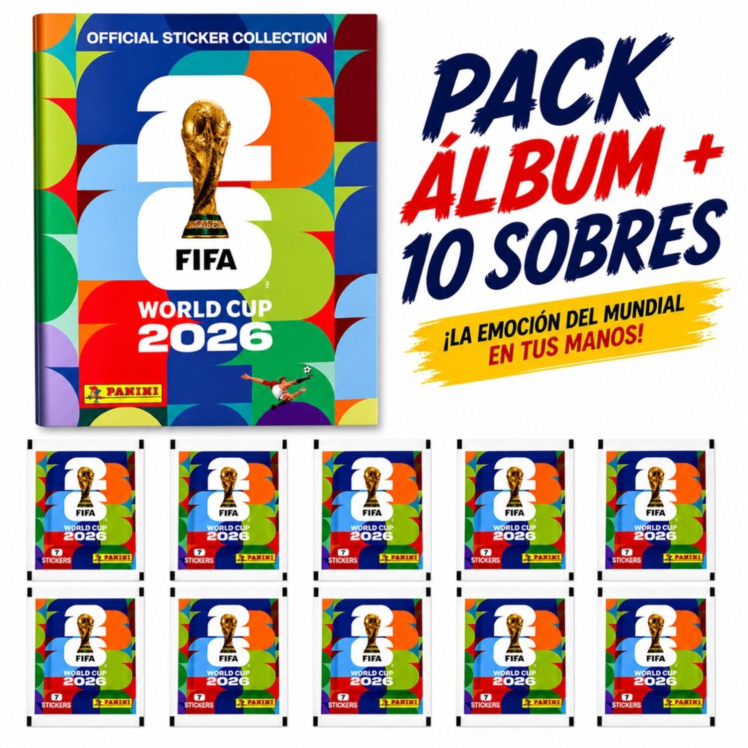 Pack &Aacute;lbum Mundial Fifa 2026 + 10 Sobres (70 L&aacute;minas) image number 2.0
