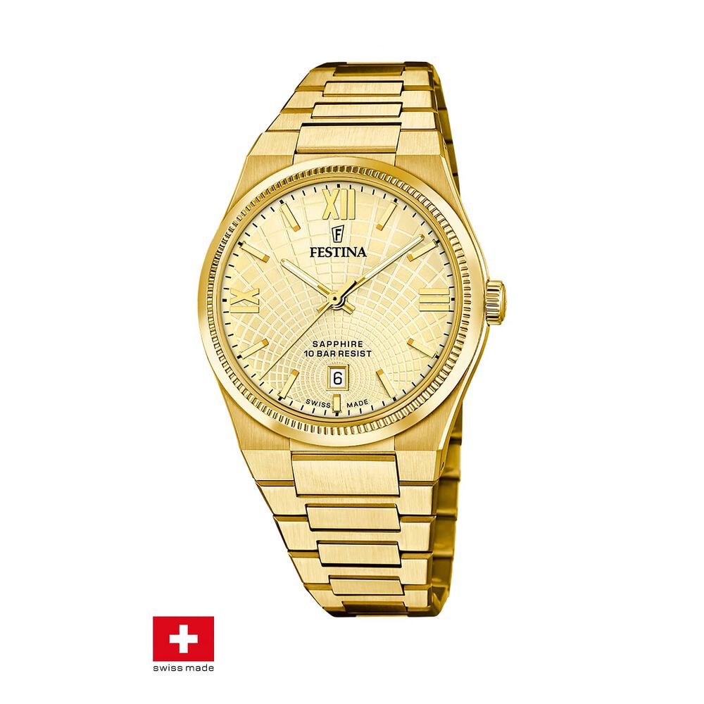 Reloj F20057/2 Festina Swiss Dorado Hombre Rive Collection image number 0.0