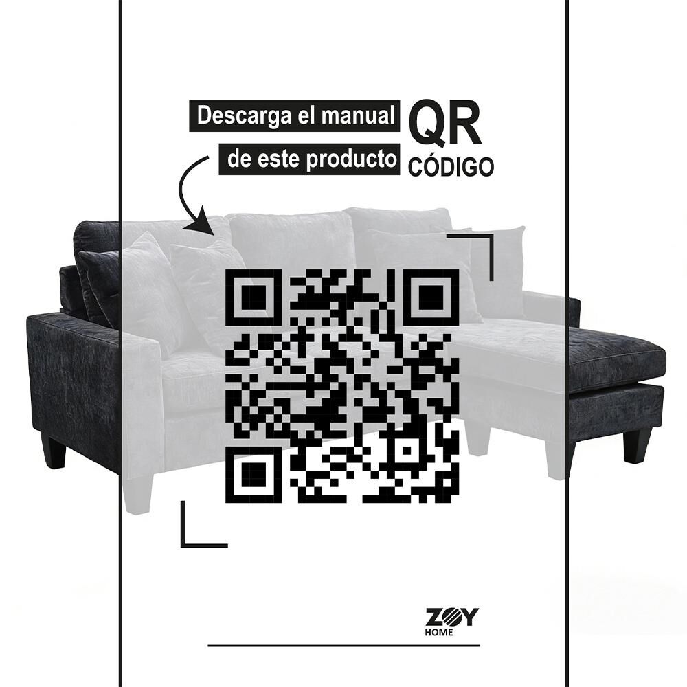 Sof&aacute; Seccional Zoy Home Bergen Chaise Longue Izquierdo / 3 Cuerpos image number 2.0